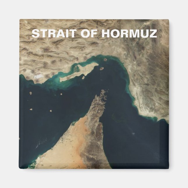 Straße von Hormuz Satellitenbild Magnet (Vorne)