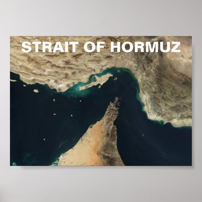 Straße von Hormuz Satellitenbild Poster (Vorne)
