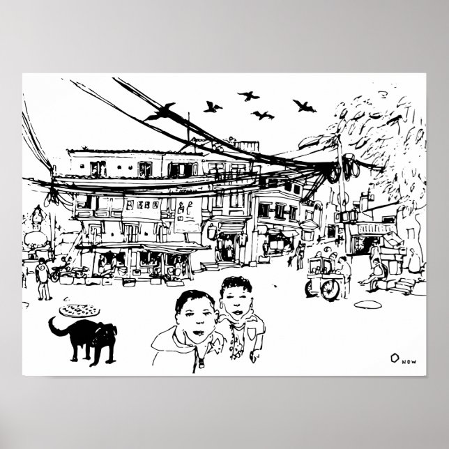 Straße von Kathmandu Poster (Vorne)