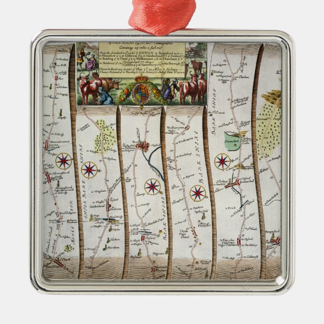 Straße von London zu Bristol Silbernes Ornament (Vorne)