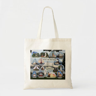 Straße von Mackinac Lighthouses Tote Tasche
