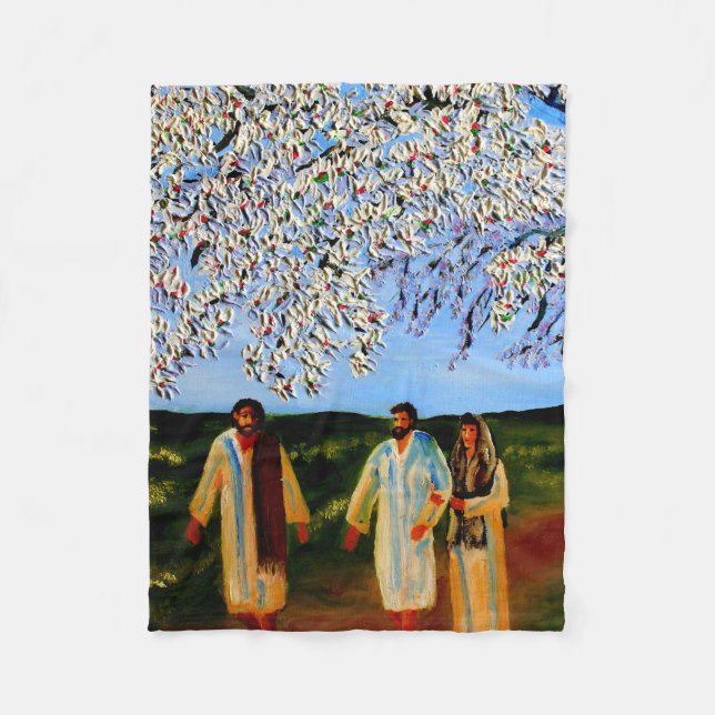 Straße zu Emmaus - Fleece-Decke Fleecedecke (Vorderseite)