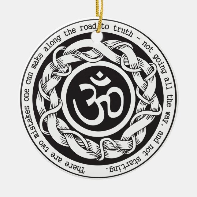 Straße zu Wahrheit Devanagari OM Symbol Keramikornament (Vorne)