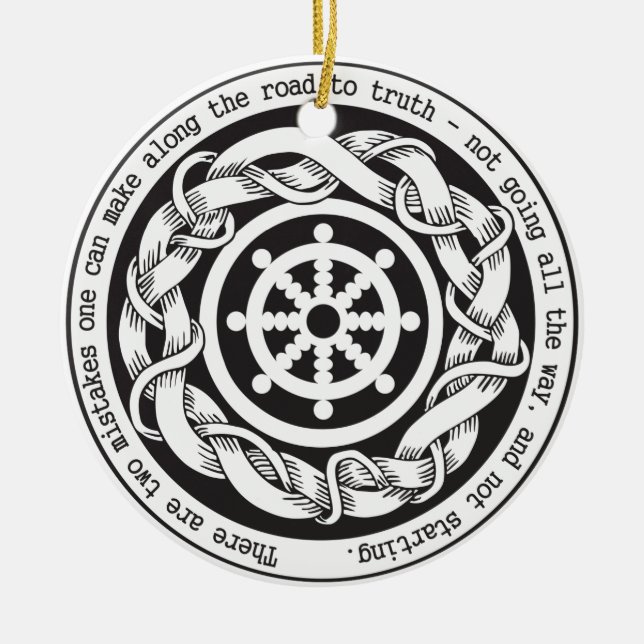 Straße zu Wahrheit Dharma Rad Keramikornament (Vorne)