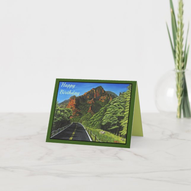 Straße zum Rock-Slide, Sedona geklappte Grußkarte Karte (Vorderseite)