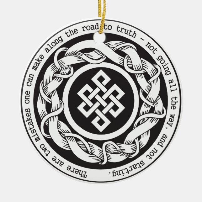 Straße zum Wahrheits-endlosen Knoten Keramik Ornament (Vorne)