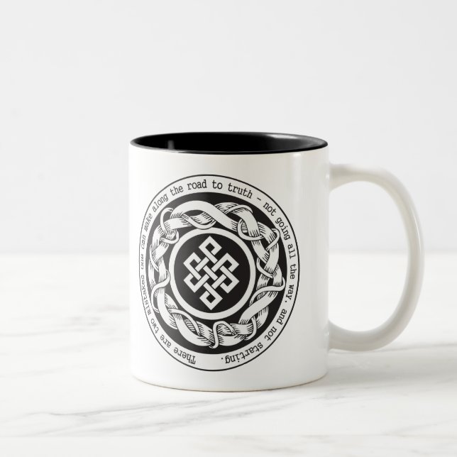 Straße zum Wahrheits-endlosen Knoten Zweifarbige Tasse (Rechts)
