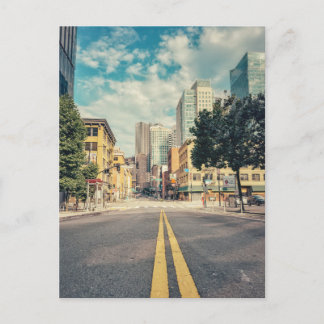 Straße zur Innenstadt von San Francisco Postkarte