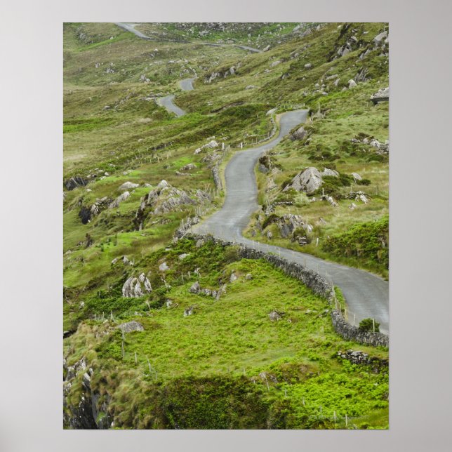 Straße zwischen Ballaghacahreen und Caherkeen. Poster (Vorne)