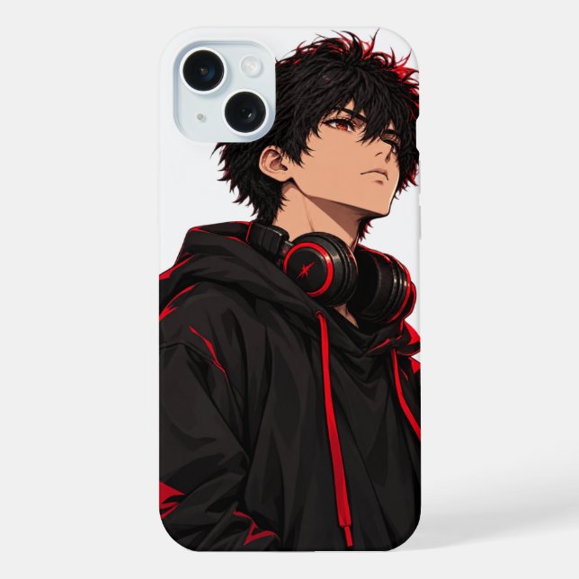 Straßen-Anime-Junge  iPhone 15 Plus Hülle (Rückseite)
