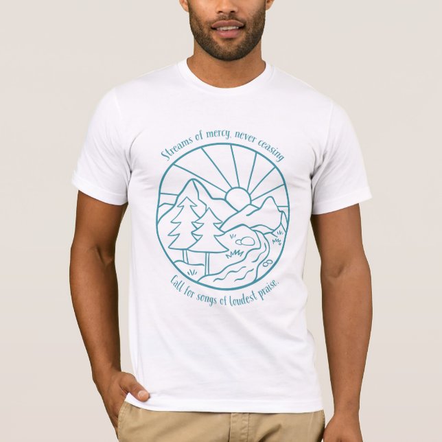 Straßen der Barmherzigkeit Landschaft Blau T-Shirt (Vorderseite)