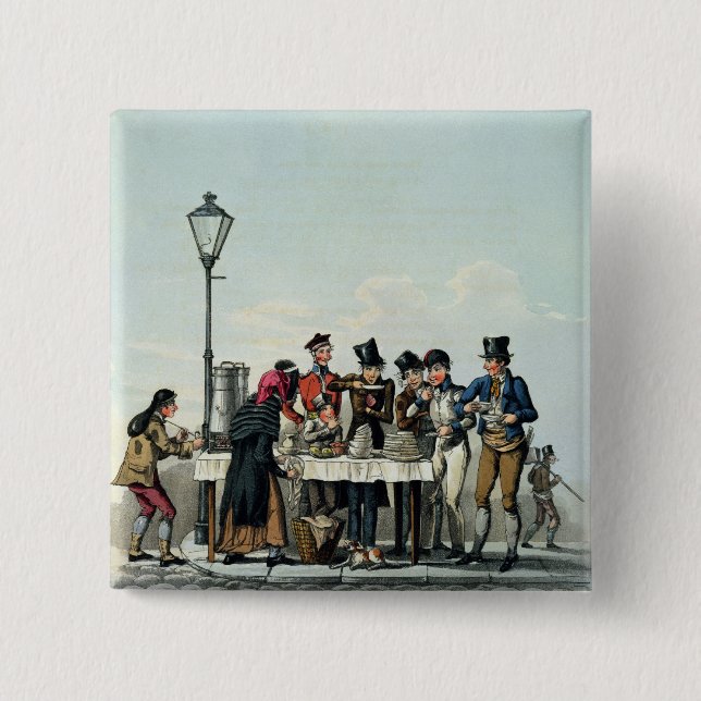 Straßen-Frühstück graviert durch G.Hunt, 1825 Button (Vorderseite)