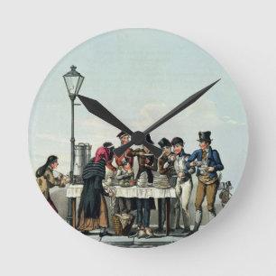 Straßen-Frühstück graviert durch G.Hunt, 1825 Runde Wanduhr