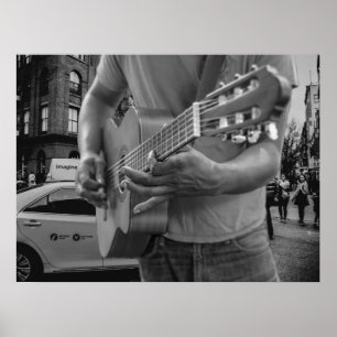 Straßen-Musiker-Vintages städtisches Plakat