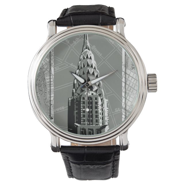 Straßen New Yorks mit dem Empire State Gebäude Armbanduhr (Vorderseite)