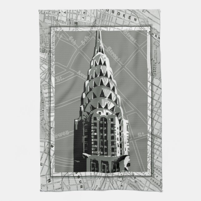 Straßen New Yorks mit dem Empire State Gebäude Küchentuch (Vertikal)