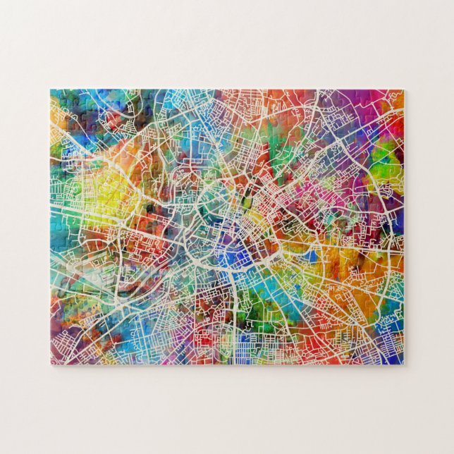 Straßen-Stadt-Karte Manchesters England (Horizontal)