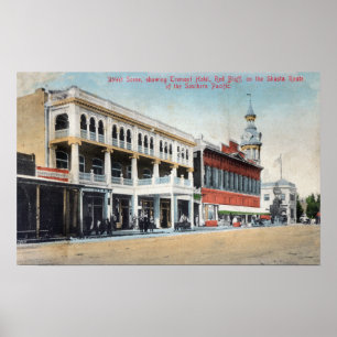 Straßen-Szene, die das Tremont Hotel zeigt Poster