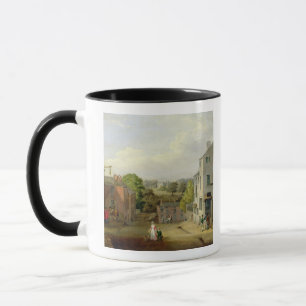 Straßen-Szene in Chorley, Lancashire, mit einer Tasse