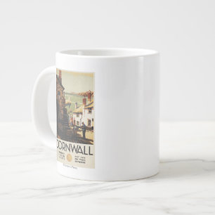 Straßen-Szene mit zwei Männern, die Eisenbahn Jumbo-Tasse