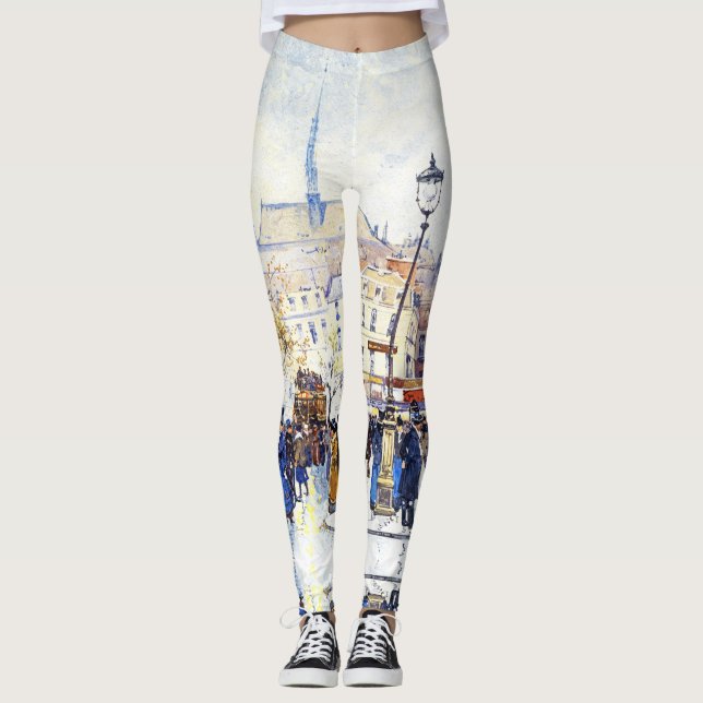 Straßen-Szene Paris Frankreich ganz über Leggings (Vorderseite)