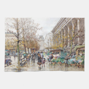 Straßen-Szenen-Blumen-Küchen-Tuch Paris Frankrei Handtuch