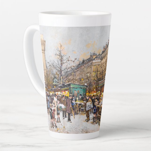 Straßen-Szenen-Europas Latte Paris Frankreich Milchtasse (Linke Ecke)