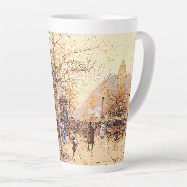 Straßen-Szenen-Europas Latte Paris Frankreich Milchtasse (Rechte Ecke)