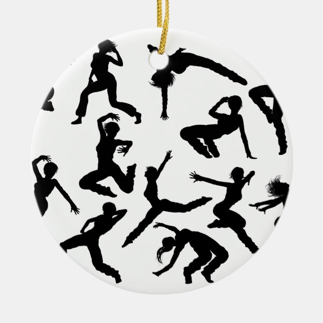 Straßen-Tanz-Tänzer-Silhouetten Keramik Ornament (Vorne)