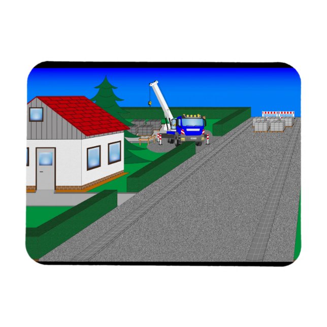 Straßen und Hausbau Magnet (Horizontal)
