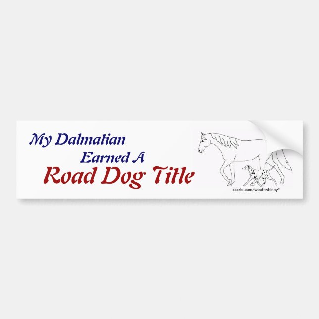 Straßen-Versuch: Rd-Titel - Dalmatiner Autoaufkleber (Vorne)