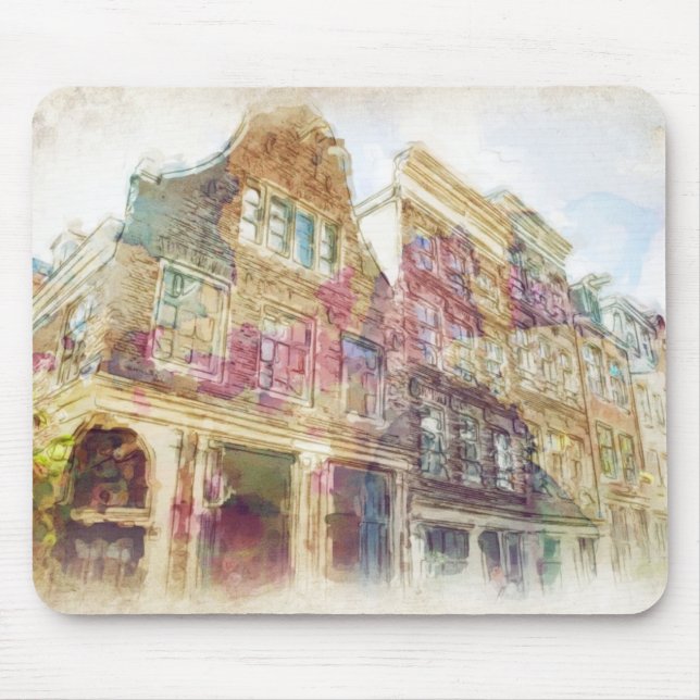 Straßen von altem Amsterdam Mousepad (Vorne)
