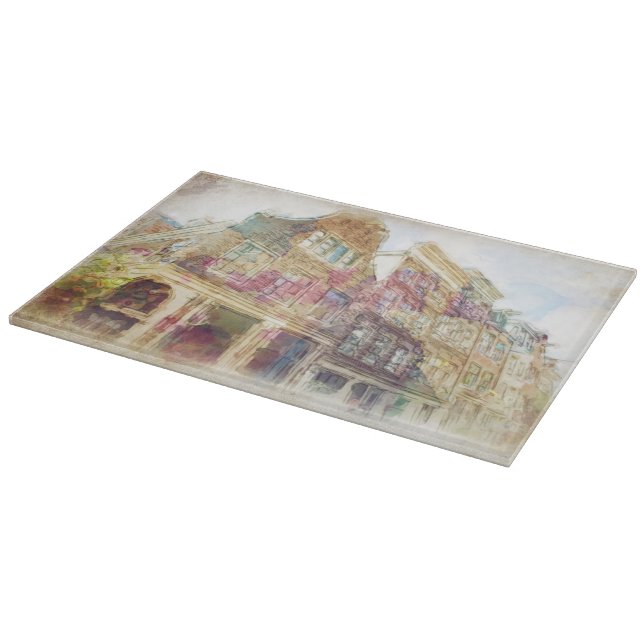 Straßen von altem Amsterdam Schneidebrett (Ecke)