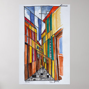 Straßen von Bastia   Korsika, Frankreich Poster
