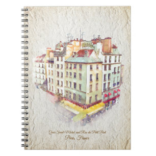 Straßen von Paris: Quai Saint-Michel & Rue Petit P Notizblock