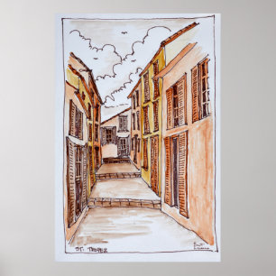Straßen von Saint-Tropez   Französische Riviera, F Poster