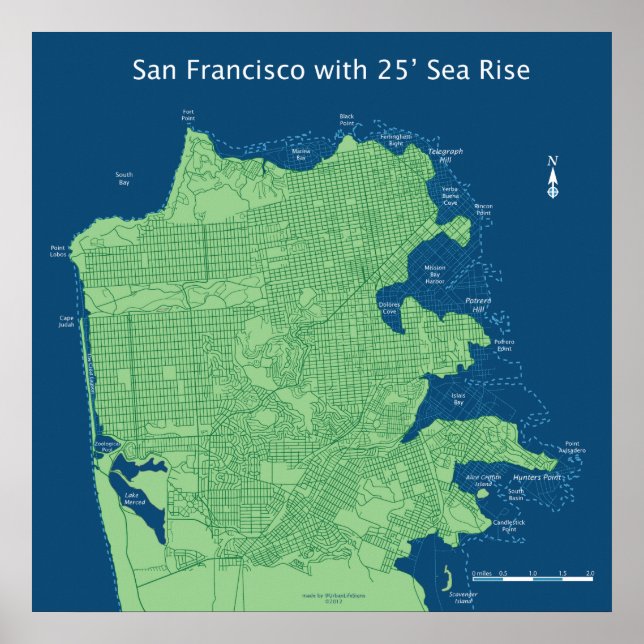 Straßen von San Francisco mit einem Anstieg des Me Poster (Vorne)