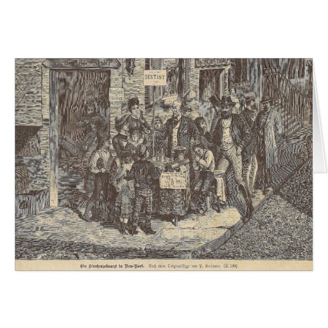Straßen-Zahnarzt des 19. Jahrhundertsin New York - (Vorderseite (Horizontal))