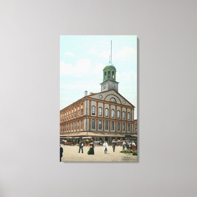 Straßenansicht der Faneuil Hall Leinwanddruck (Vorderseite)