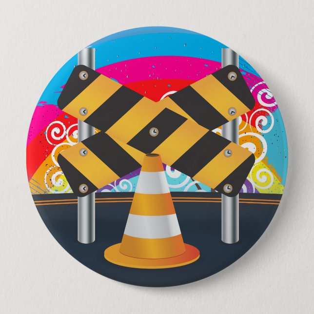 Straßenarbeiten Button (Vorderseite)