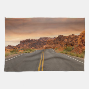 Straßenausflug Sonnenuntergang Geschirrtuch