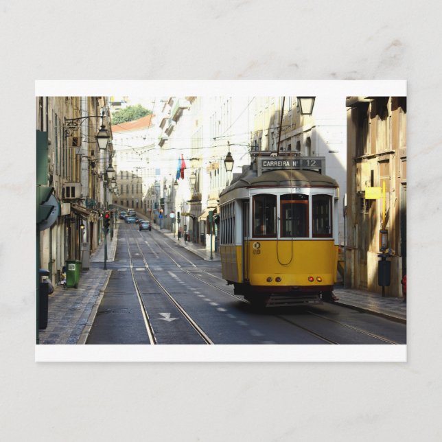 Straßenbahn 28, Lissabon, Portugal Postkarte (Vorderseite)