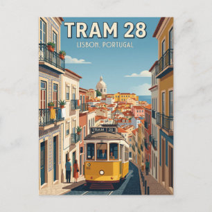 Straßenbahn 28 Lissabon Portugal Postkarte