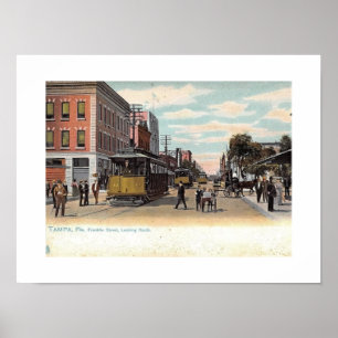 Straßenbahn auf der Franklin St., Tampa, Florida V Poster
