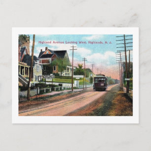 Straßenbahn, Highland Ave., Atlantic Highlands, NJ Postkarte
