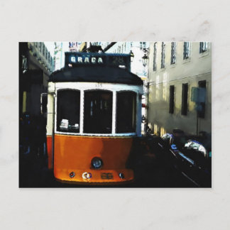 Straßenbahn in Lissabon Postkarte