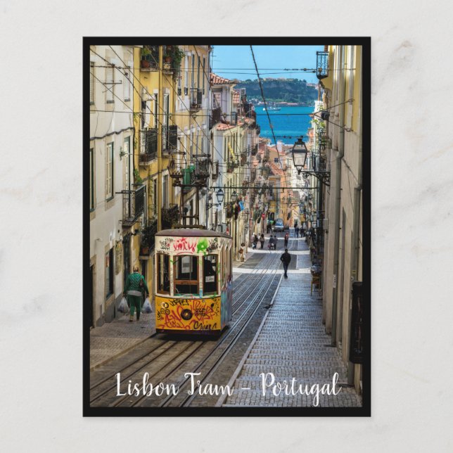 Straßenbahn Lissabon. Stadt Lissabon, Portugal Pos Postkarte (Vorderseite)