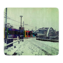 Straßenbahn, mit Brücke