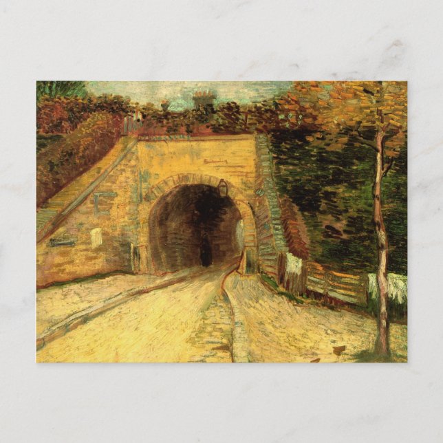 Straßenbahn mit U-Bahn & Viadukt Van Gogh Kunstvol Postkarte (Vorderseite)