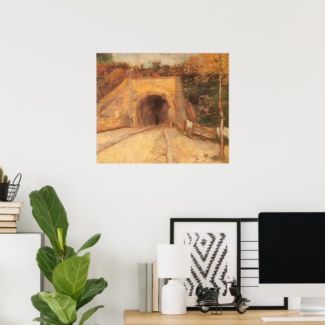 Straßenbahn U-Bahn, Viadukt von Vincent van Gogh Poster (Heimbüro)